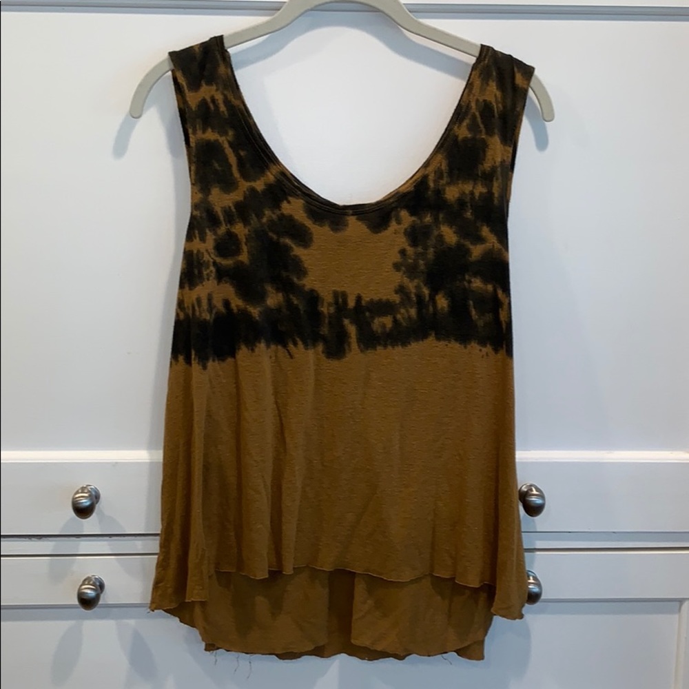 Free People Bleached Tie Dye Flowy Tank Top